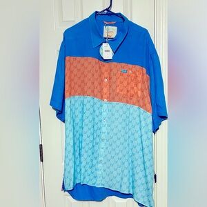 New With Tags-Born Fly Men's Supremely Fly Woven Printed Collar Shirt, Size 3XL